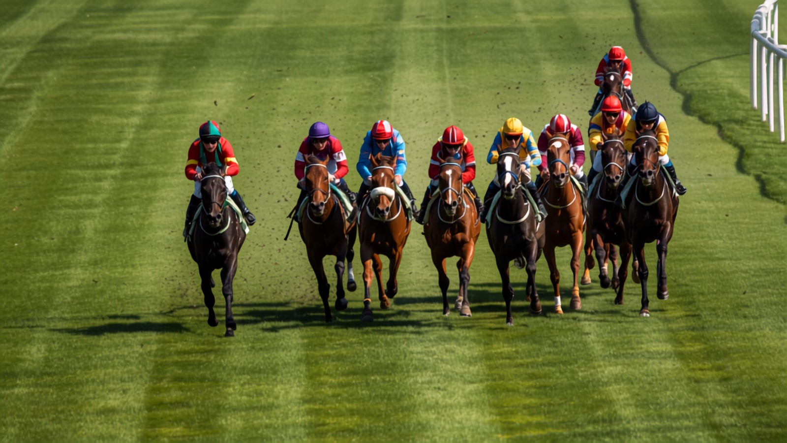 Horses racing