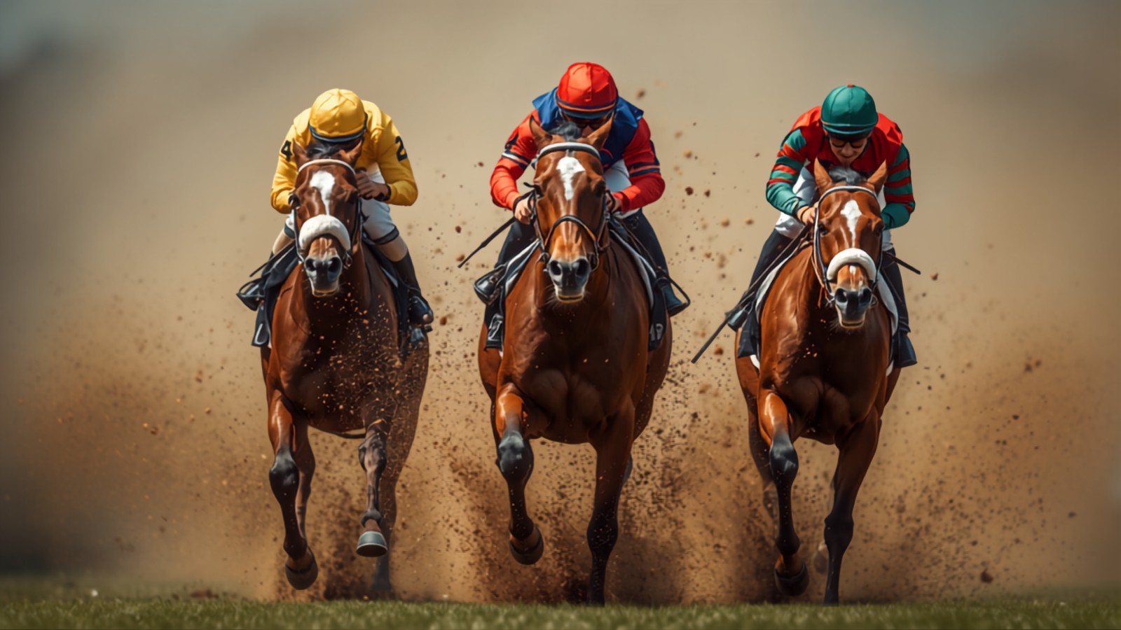 Close finish horse race